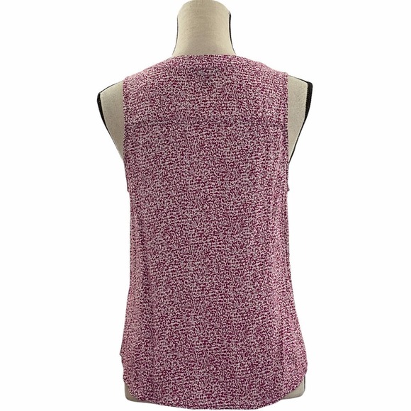WILLI Smith Purple & Pink Printed Sleeveless Split Neck Button Down Blouse - Picture 2 of 11